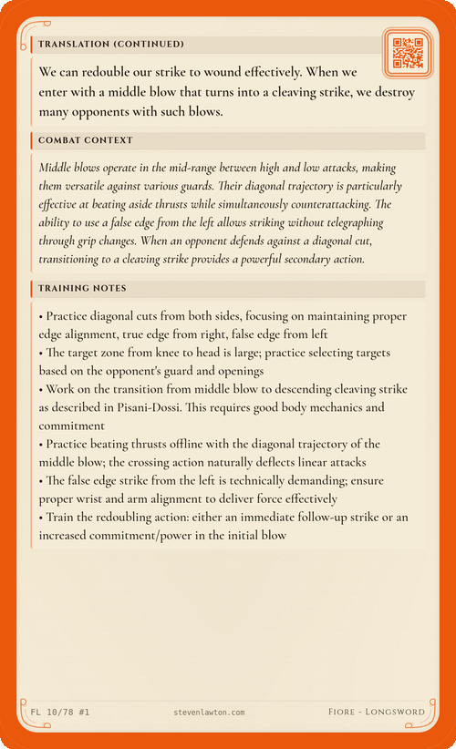 Training card FL10 back