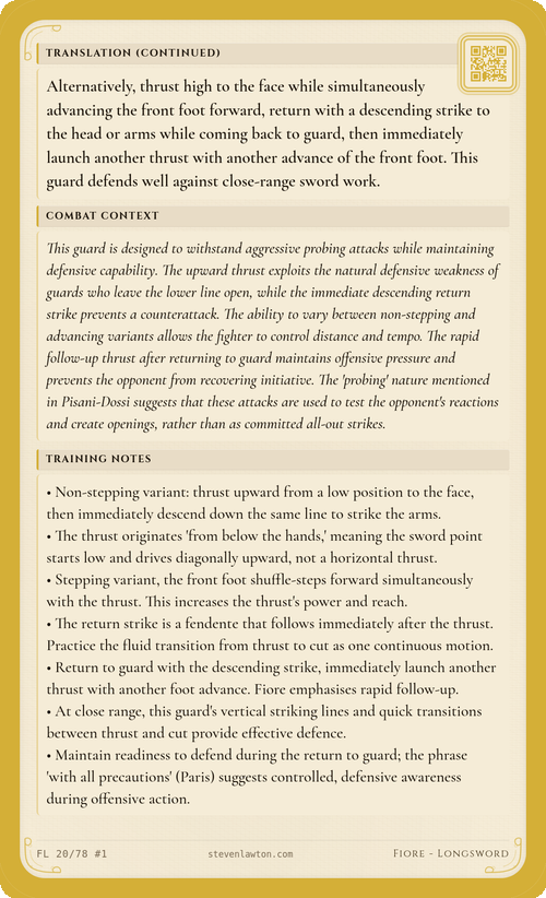 Training card FL19 back