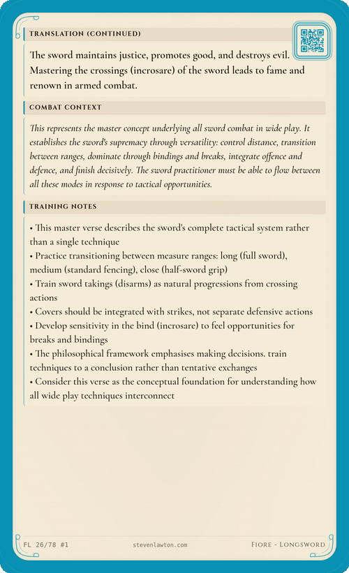 Training card FL25 back