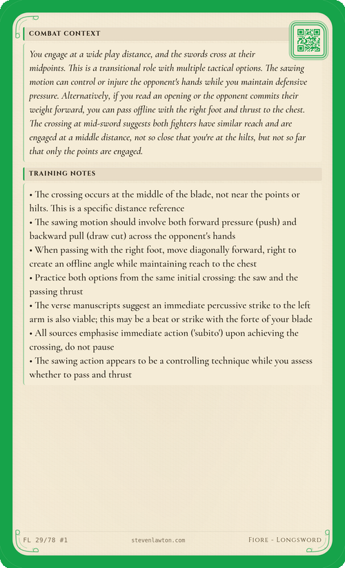 Training card FL28 back