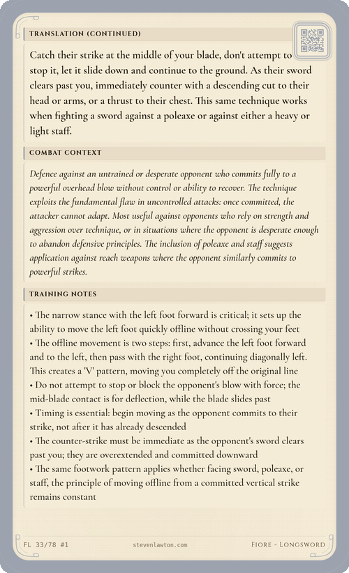 Training card FL32 back