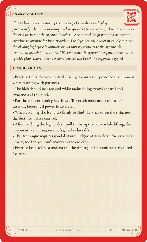 Training card FL35 back