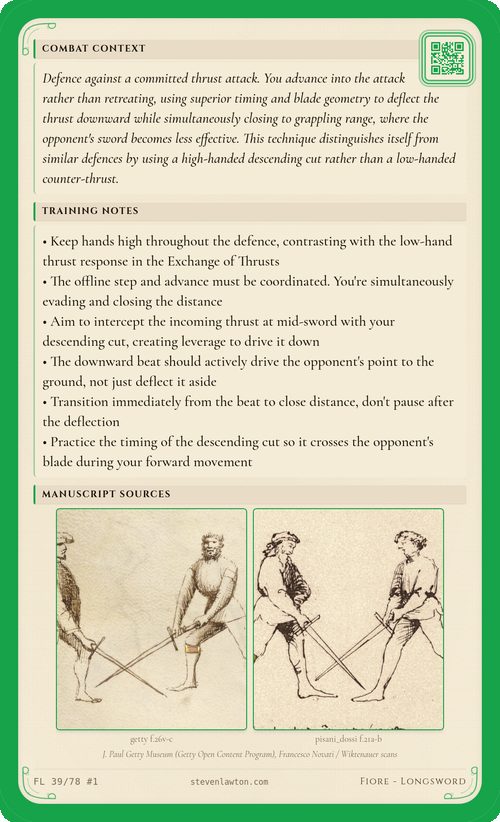 Training card FL38 back