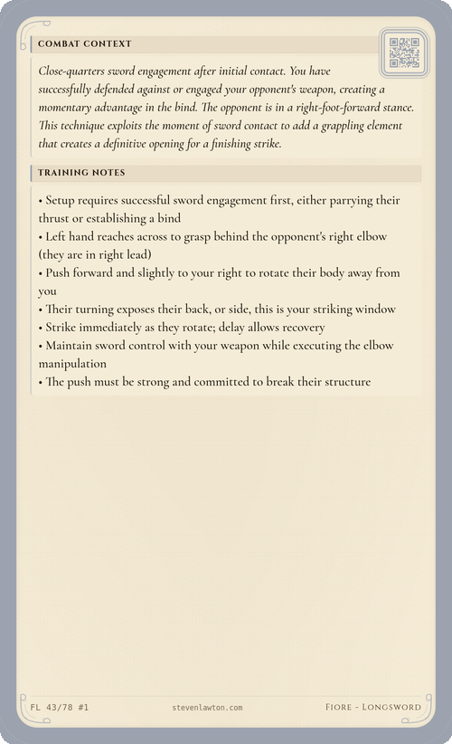 Training card FL42 back