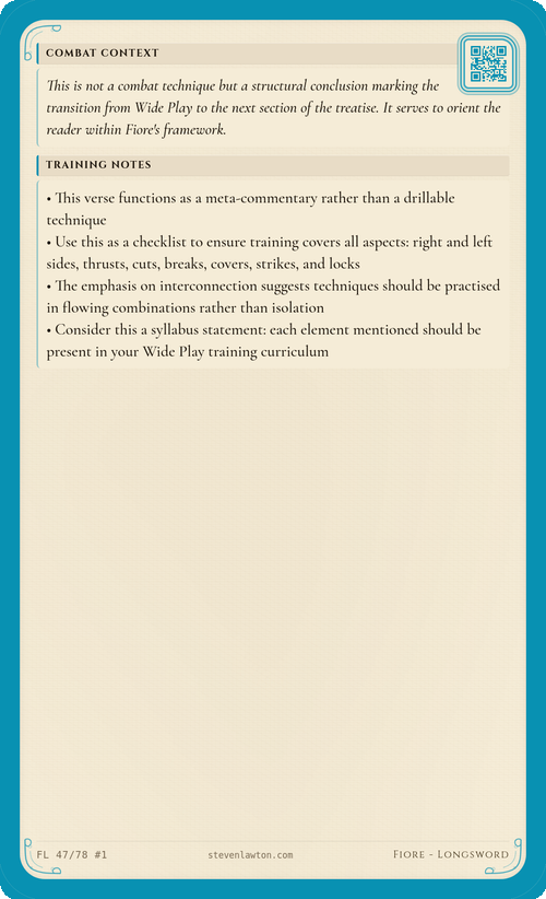 Training card FL46 back