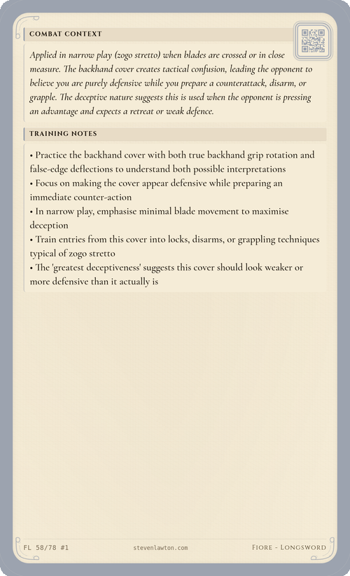 Training card FL57 back