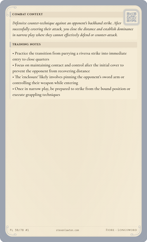 Training card FL58 back