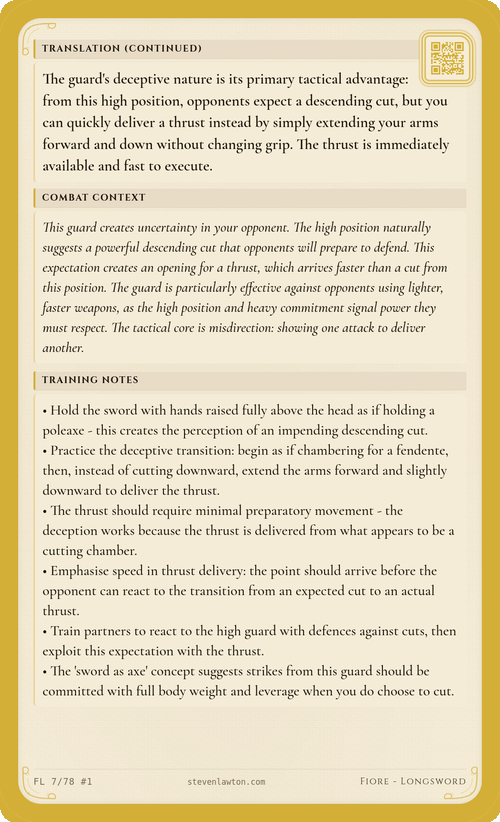 Training card FL07 back