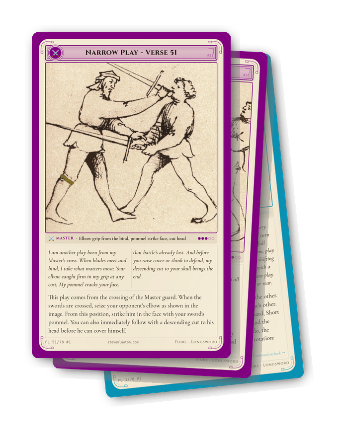 Fiore dei Liberi Sword In Two Hands training cards