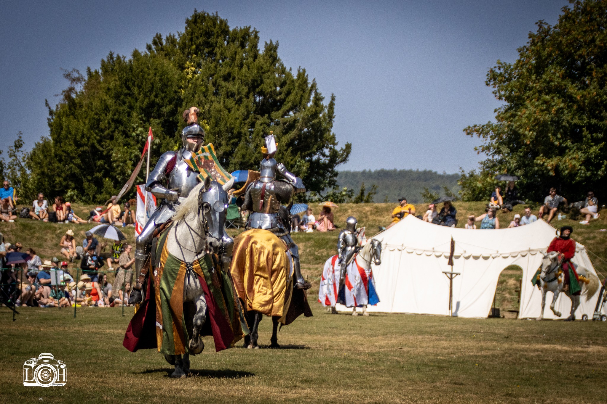 Jousting tournament with crowds